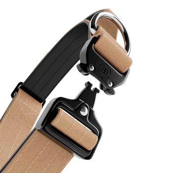 BullyBillows Combat Dog Collar Military Tan Large