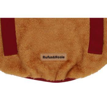 Rufus & Rosie Red Teddy Dog Fleece Jumper, L+