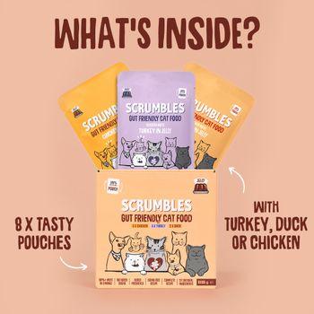 Scrumbles Grain Free Wet Cat Jelly Recyclable Pouch Meat Selection 8x85g