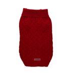 Rufus & Rosie Burgundy Cable Knit Dog Jumper, L