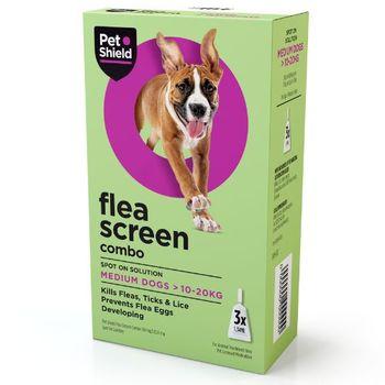 Pet Shield Flea Screen Combo for Medium Dogs 3 Pipettes