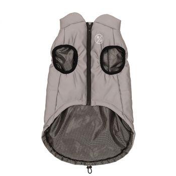 Rufus & Rosie Padded Reflective Dog Coat Grey M Plus