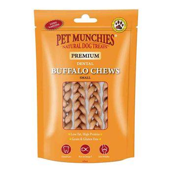Pet Munchies Buffalo Dental Chew Dog Treats, Small, 4 Pack