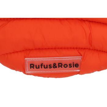 Rufus & Rosie Orange & Navy Dog Puffer Jacket, M+