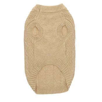 Rufus & Rosie Sleeveless Dog Jumper Beige M Plus