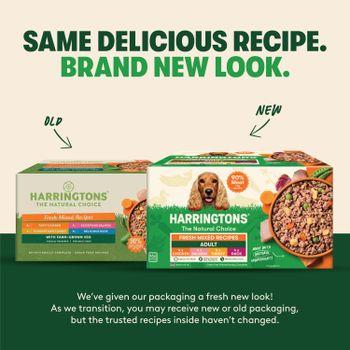 Harringtons Adult Complete Wet Dog Food – Fresh Mixed Recipes with Potato & Veg, 16x400g